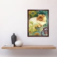 thumbnail image 2 of Orange Persian Cat William Morris Inspired Floral Pattern Colourful Modern Illustration Art Print Framed Poster Wall Decor 12x16 inch, 2 of 5