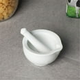 thumbnail image 4 of Porcelain Small Mortar and Pestle Ceramic Herb Grinder Pill Crusher Set 3.3 Inch White, 4 of 7