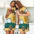 thumbnail image 4 of Easygdp Happy Thanksgiving Day Camisón de manga corta para mujer, informal, estampado, 4 of 6