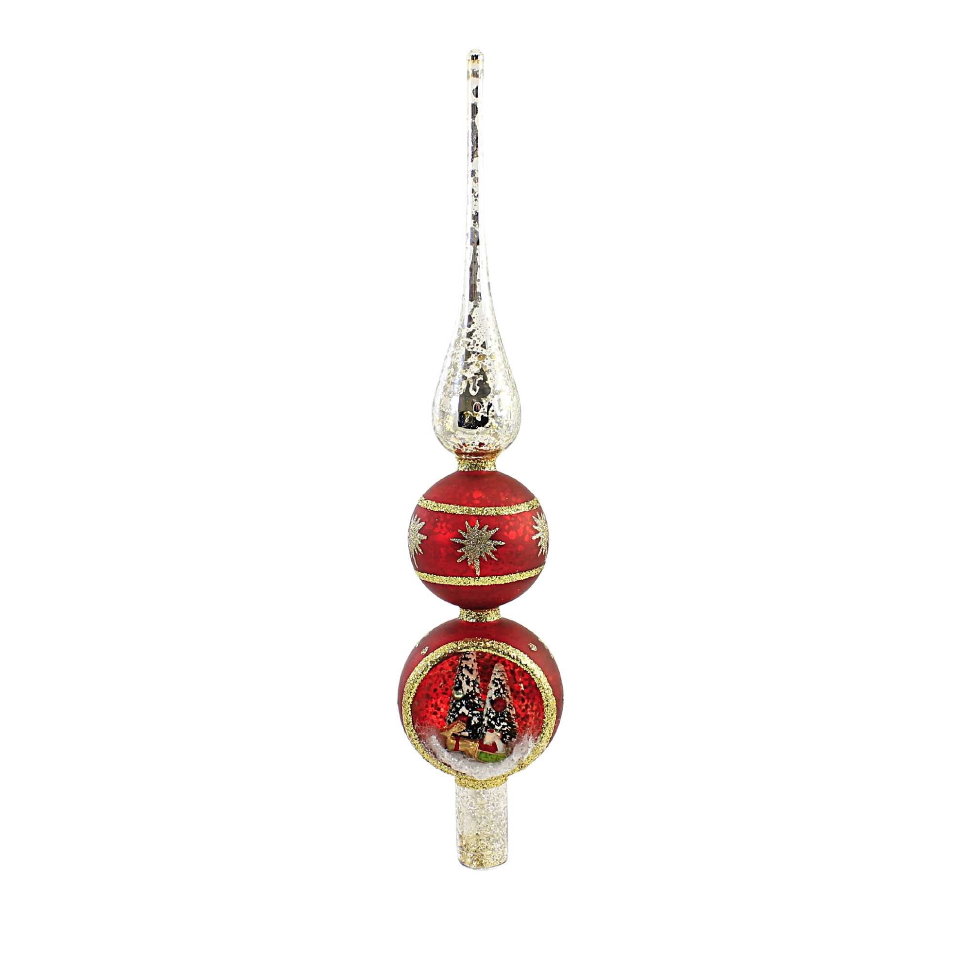 Bethany Lowe Santa In Sleigh Indent Tree Topper