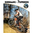 thumbnail image 3 of Qlife Racer Fat Tire Electric Bicycle for Adults, 28MPH Mountain Ebike with Peak 1200W Brushless Motor, Removable Battery, 20X4.0 Tire Step Over E-MTB with 7-Speed Orange, 3 of 7