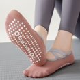 thumbnail image 4 of Sports Quality Solid Color Cotton Breathable Gym Pilates Socks Anti-Slip Sports Socks Bandage Yoga Socks PINK, 4 of 8