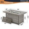 thumbnail image 6 of HAPPATIO 50,000 BTU Wicker and Aluminum Patio Fire Pit Table (Brown), 6 of 7