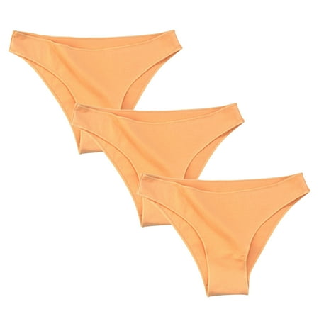 ATOYSOY Women s Multipack Solid Panty High Cut Comfy Low Waist Underpants Stretchy Clearance Plus Size Hip Lifting Cotton Panties  3 Pack Shapewear Control Briefs Seamless Beige XL