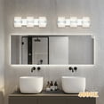 thumbnail image 4 of Auffel Bathroom Light Fixtures LED Chrome Vanity Lights for Bathroom Dimmable Wall Sconce 3000K/4500K/6000K Stainless Steel Glass Vanity Lighting Fixtures 3-Light Wall Light for Restroom 22 Inch, 4 of 12