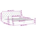 thumbnail image 4 of vidaXL Bed Frame with Headboard Light Grey 183x213 cm Velvet, 4 of 5