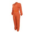 thumbnail image 4 of 2 Piece Plus Size Sets for Women Fall New Solid Color Hatless Long Sleeve Top Two Piece Set, 4 of 8