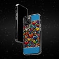 thumbnail image 6 of DistinctInk Hybrid (Acrylic / TPU) Clear Slim Fit Case for Apple iPhone 15 (6.1" Screen) - Vibrant, Multicolored Hearts in Graffiti Style, 6 of 8