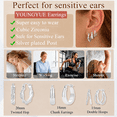 thumbnail image 5 of YEUOYEA 3 Pairs Small Huggie Hoop Earrings Set for Women, Hypoallergenic Silver Plated Hoops, Jewelry Gift, 5 of 6