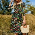 thumbnail image 4 of Jamaica One Love Culture Pattern Sweetheart Knot Flared Dress Fashion Design Large Size Loose Dress Spring Summer Women Dress, 4 of 9