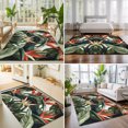 thumbnail image 4 of Area Rugs 4'x6'. Tropical Leaves Floral Carpet Runner Indoor Outdoor Rugs Home Decor Aesthetic, Summer Botanical Flowers Plants Non Slip Mats Washable Accent Rug for Living Room Bedroom, 4 of 8