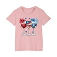 thumbnail image 2 of MKOSPLRT Kids 4th of July Shirts 3-10 Years Short Sleeve Summer Tops Crew Neck Lounge T Shirts USA Star Stripes Fourth July Tee Shirts, 2 of 8
