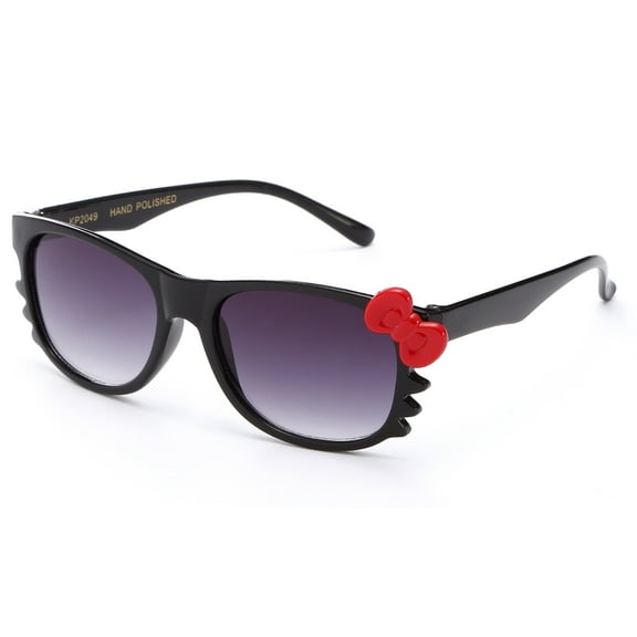 Newbee Fashion - Kyra Kids Retro Hello Kitty w/ Bow and Whiskers Lead-Free Sunglasses