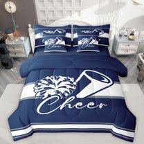Homewish Girly Dreamy Dance 7-Piece Twin Bedding Sets For Female Men Teens,Cheer Team Bedding Comforter Set,Sport Theme Breathable Sheet Sets,Breathable Home Decor,Reversible