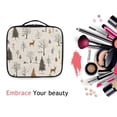 thumbnail image 6 of FORMRS Travel Makeup Bag Large Capacity Train Case Cosmetic Organizer with Adjustable Dividers, Beige Christmas Forest, 6 of 8