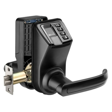 Barska Biometric Door Lock Reversible Handle, Black