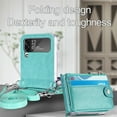 thumbnail image 5 of Allytechgroup Wallet Phone Case for Samsung Galaxy Z Flip 4, Premium PU Leather Cards Holder Zipper Pocket Slim Fit Shoulder Strap Shockproof Cases for Girls Women, Green, 5 of 7