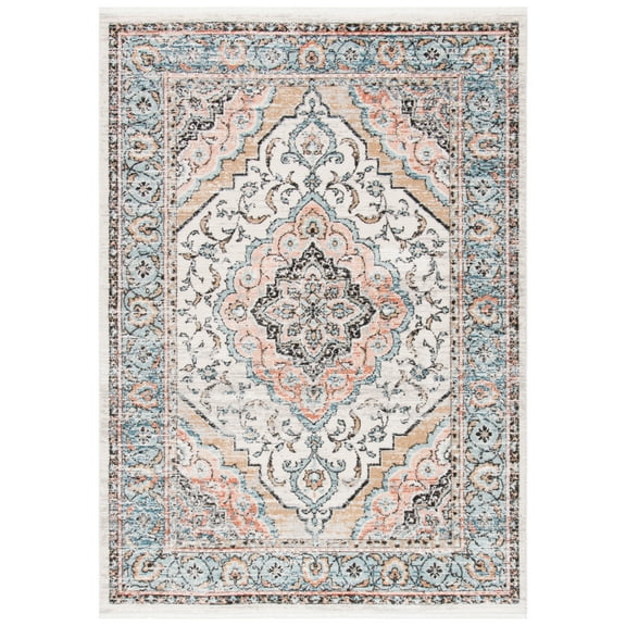 SAFAVIEH Shivan Dean Traditional Floral Area Rug, Grey/Blue, 5'3" x 7'6"