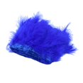 thumbnail image 1 of Vestido de costura con flecos de plumas de pavo Zulema azul real 2 m, 1 of 8