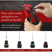 NEU MASTER Rivet Gun with 200Pcs Rivets, Manual Rivet Gun Kit with 4 Tool-Free Interchangeable Rivet Heads, BMC Case, Heavy Duty Single Hand Riveter for Plastic, Metal, Leather.