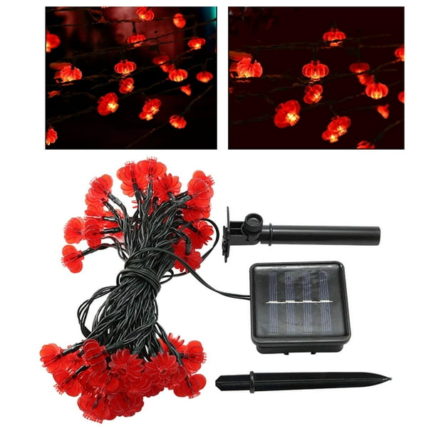 Luces LED decorativas con energía Solar, lámpara navideña impermeable del año del Dragón, 200LED para valla, Bar, cubierta, patio trasero y jardín linterna roja