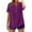 a-Purple19338, variant on VNKIDY Women Shirts Ladies Casual V Neck Half Button Short Sleeve Top With Front Pocket Loose Fit Solid Color Blouse For Summer Daily Wear Casual Tops