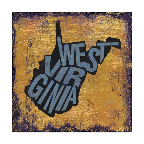 Trademark Fine Art 'West Virginia' Canvas Art by Art Licensing Studio