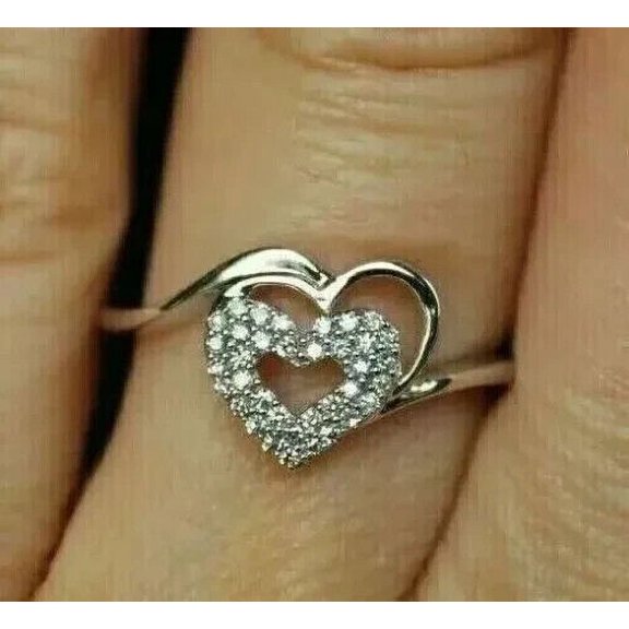 1CT Moissanite (D/VVS1) Round Cocktail Ring 14K White Gold over for Women Gifts Fine Jewelry