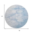 thumbnail image 5 of HomeRoots 656768 8 ft. Sky Blue & Ivory Abstract Transitional Washable Round Area Rug with UV Protection, 5 of 9