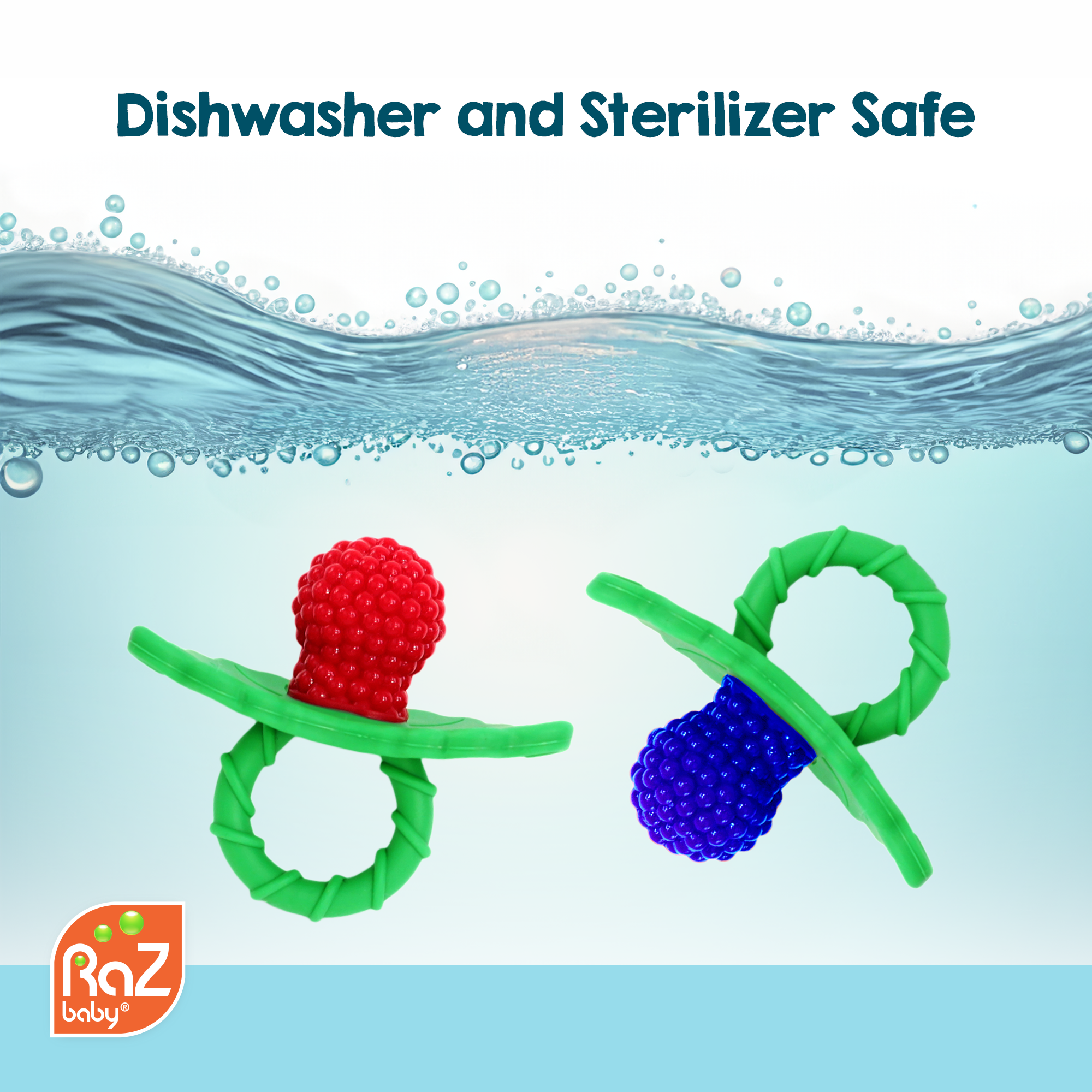 RaZbaby RaZberry Teether 2-Pack Red/Blue photo 6