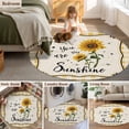 thumbnail image 5 of Round Rugs 6Ft, Sunflowers Round Area Rug Washable Indoor Throw Carpet, Yellow Floral Botanical Checkered Rustic Soft Non Slip Circle Rug for Office Cabinet Home Decor Aesthetic, 5 of 8