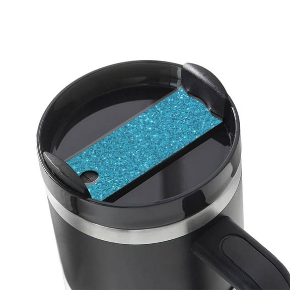 Hirioo Blue Glitter for Stanley Cup Lid Nameplate Personalized Acrylic Nameplate Tumbler Lid Topper(30oz , 40oz)