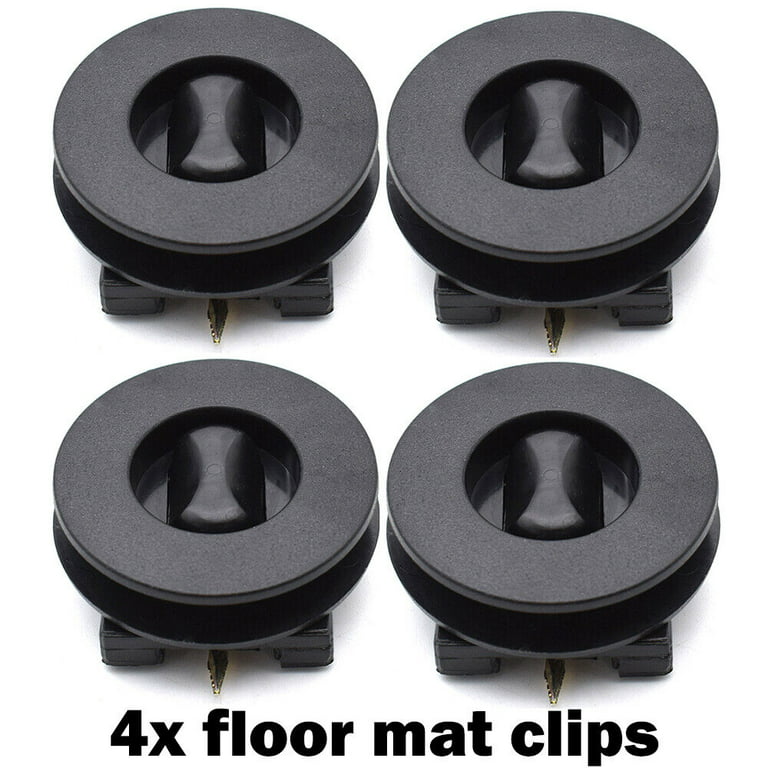 4 Car Mat Carpet Clips Fixing Grips Clamps Floor Holders Sleeves Premium  Black#