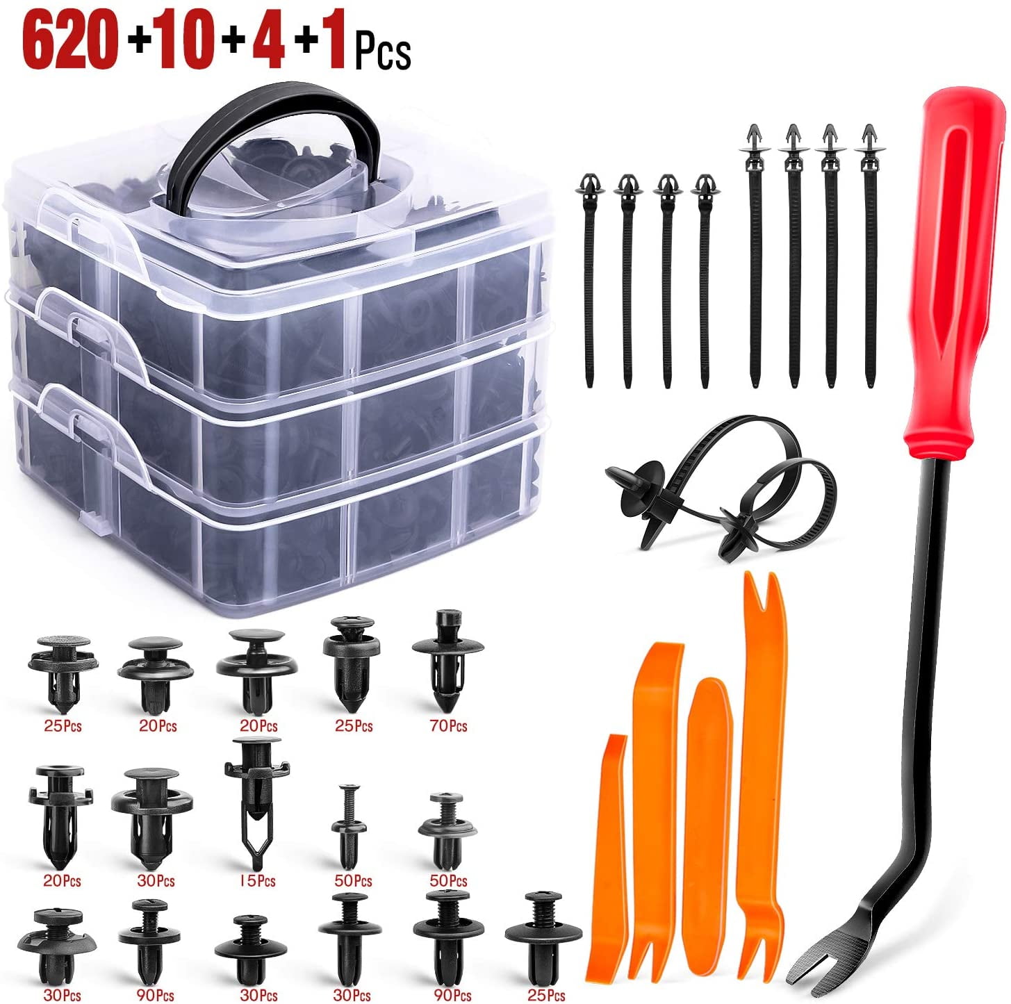 635Pcs Car Push Retainer Clips16 Most Popular Sizes Nylon Bumper