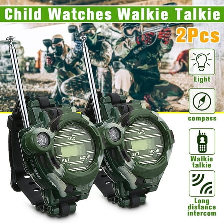 2Pcs Kids Toy Outdoor Games Wrist Watch Walkie Talkie Boys Gift Interphone with 150m strong and clear signal