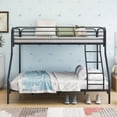 thumbnail image 2 of Heavy Duty Twin-Over-Full Metal Bunk Bed - Easy Assembly, Enhanced Guardrail & Inclined Ladder (Black), 2 of 9