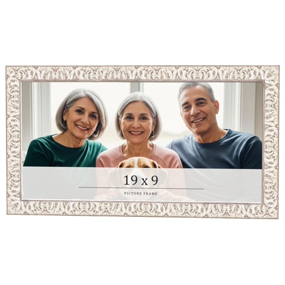 19x9 Frame White Real Wood Picture Frame Width 1.5 inches | Interior Frame Depth 0.5 inches |