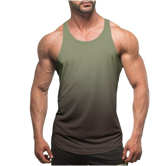 CHGBMOK Tank Tops Men Ribbed Tank Tops Knit Sleeveless Workout T Shirt Muscle Gym Fitness Tee Sizes M-4XL
