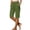 Army Green, variant on Women's Cotton Linen 5" Shorts, Solid Five Points Casual Summer Half Pants for Women, Button Side Slit Elastic Waist Shorts with Side Pockets, Mid Length Daily Casual Cotton Linen Shorts Black L