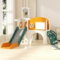 thumbnail image 6 of YUFU 8 In 1 Toddler Slide Set for Kids Age 1+ with Golf Basketball Hoop Drawing Board Indoor Outdoor Playset (Green), 6 of 9