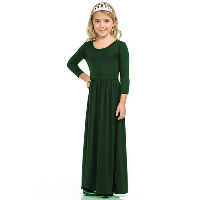 Robe Longue Décontractée à Fleurs pour Filles à Manches Longues avec Poches, Robes de Vacances, Robe Longue à Manches Longues pour Filles Longueur au Sol