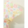 thumbnail image 5 of Wassery Infant Baby Girls Summer Dress Floral Floral Print  Cotton Short Sleeve Square Neck Dress Ruffled Princess A-Lined Party High Waist Dress 9M-2T, 5 of 9