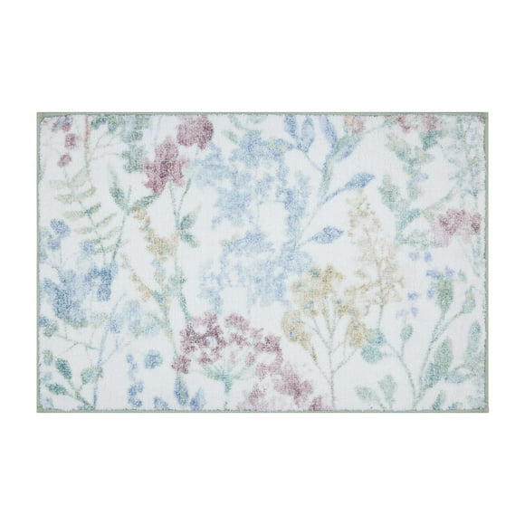 home trends Pastel Floral Digital Print 2 Piece Bath Rug Set 17"x24" / 20"x30"