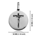 thumbnail image 2 of Stainless Steel Religious Cross Crucifix Round Medallion Pendant Necklace, 2 of 3
