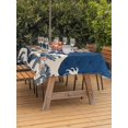 thumbnail image 2 of Outdoor Tablecloth with Umbrella Hole and Zipper, Coastal Wave Rectangle Table Cloth 60x102 Inch Waterproof Tablecloth, Japanese Style Ocean Fish Blue Picnic Table Cover for Patio Camping, 2 of 7