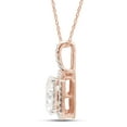 thumbnail image 3 of 1.90 Carat 8MM Round Cut Lab Created Moissanite Diamond Halo Pendant Necklace In 14K Solid Rose Gold Jewelry For Women With 18" Chain (G-H Color, VVS1 Clarity, 1.90 Cttw), 3 of 7