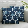 thumbnail image 3 of Nawypu  Modern Art Geometry Pattern Pillow Covers White and Dark Blue Hexagon Throw Pillow Covers  Aesthetic Home Decor Pillowcase for Living Room Outdoor Car, 3 of 5