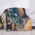 thumbnail image 3 of Uemuo Starry Sky Planet Lollipop Printed Throw Blanket for Couch, Fluffy Fuzzy Blankets for Bed, Sofa, Cozy Flannel Faux Fur Blanket-60"x50", 3 of 6