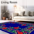 thumbnail image 2 of ODIKA 4'x6' Machine Washable Non-Slip Area Rug, Elegant Blossoming Haven Ornamental Display High Traffic Rug, Blue, 663400, 2 of 7