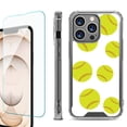 thumbnail image 1 of Shockproof Bumper Phone Case for iPhone 13 Pro Max, with Tempered Glass Screen Protector, by OneToughShield ® - Softball Seven, 1 of 4